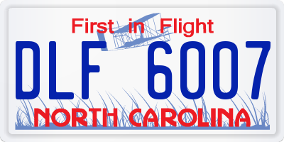 NC license plate DLF6007