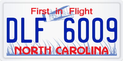 NC license plate DLF6009