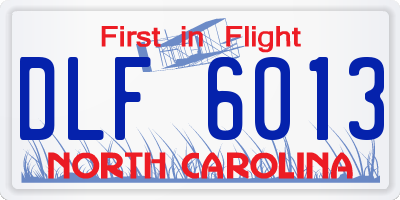 NC license plate DLF6013