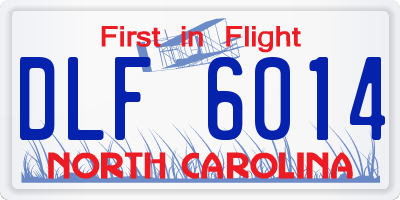 NC license plate DLF6014