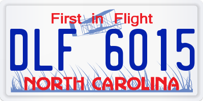 NC license plate DLF6015