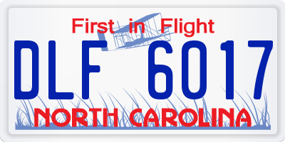 NC license plate DLF6017