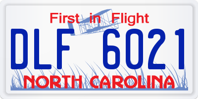 NC license plate DLF6021