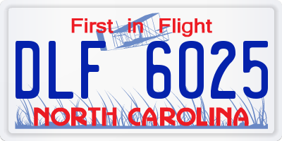 NC license plate DLF6025