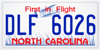 NC license plate DLF6026