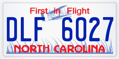NC license plate DLF6027