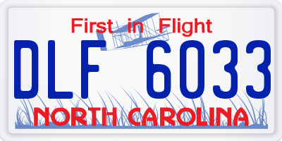 NC license plate DLF6033
