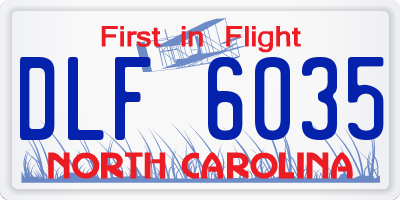 NC license plate DLF6035