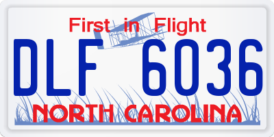 NC license plate DLF6036
