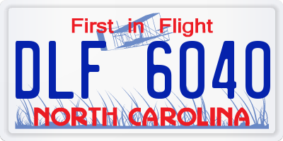 NC license plate DLF6040