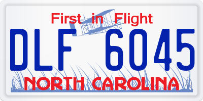 NC license plate DLF6045
