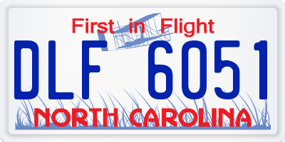 NC license plate DLF6051