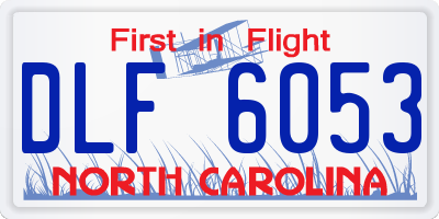 NC license plate DLF6053