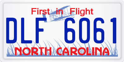 NC license plate DLF6061