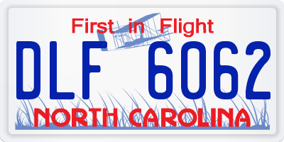 NC license plate DLF6062