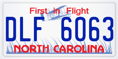 NC license plate DLF6063