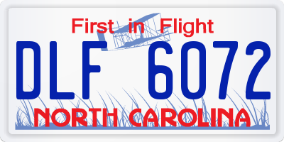 NC license plate DLF6072