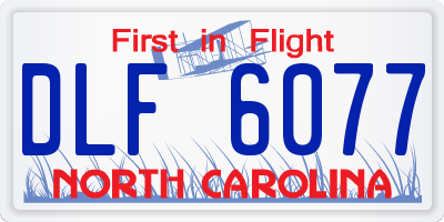 NC license plate DLF6077