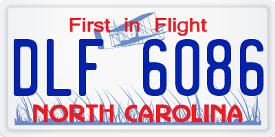 NC license plate DLF6086