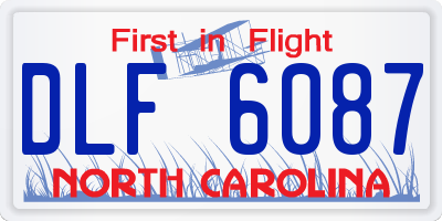 NC license plate DLF6087