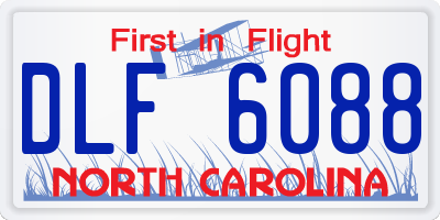 NC license plate DLF6088