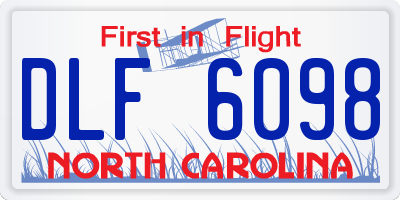 NC license plate DLF6098