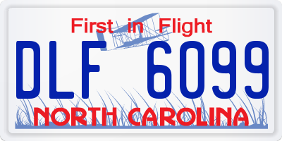NC license plate DLF6099
