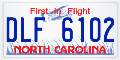 NC license plate DLF6102