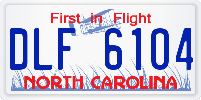 NC license plate DLF6104