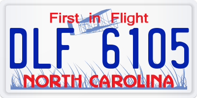 NC license plate DLF6105