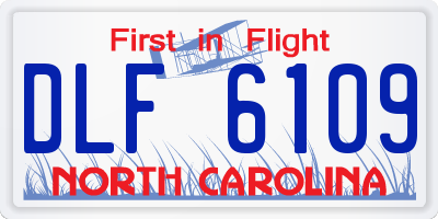 NC license plate DLF6109