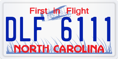 NC license plate DLF6111