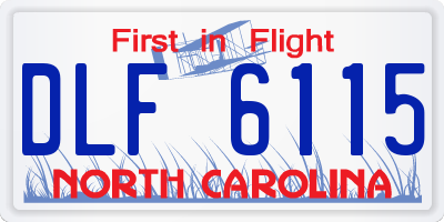 NC license plate DLF6115