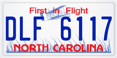 NC license plate DLF6117