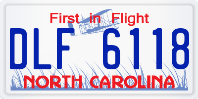 NC license plate DLF6118