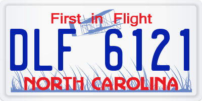 NC license plate DLF6121
