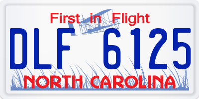 NC license plate DLF6125