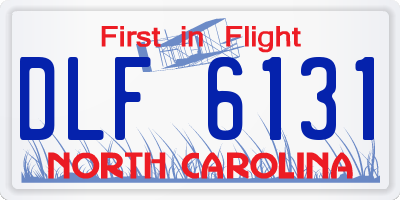 NC license plate DLF6131