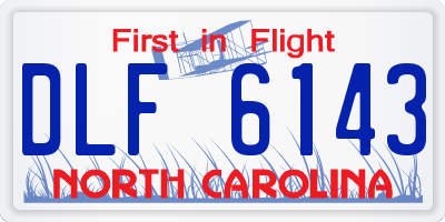 NC license plate DLF6143