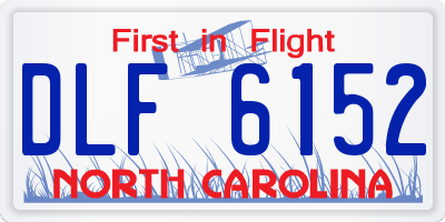 NC license plate DLF6152