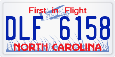 NC license plate DLF6158