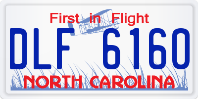 NC license plate DLF6160