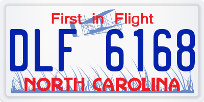 NC license plate DLF6168