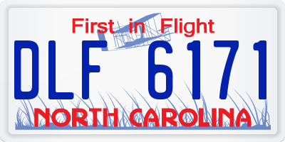 NC license plate DLF6171