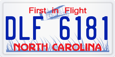 NC license plate DLF6181