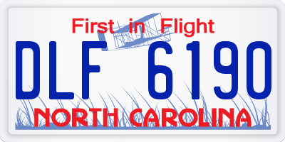 NC license plate DLF6190