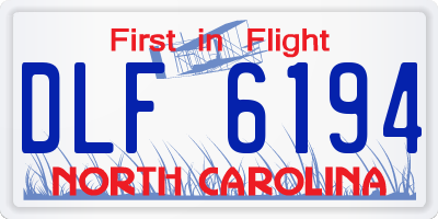 NC license plate DLF6194