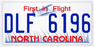 NC license plate DLF6196