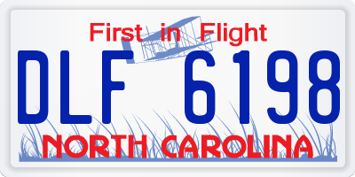 NC license plate DLF6198