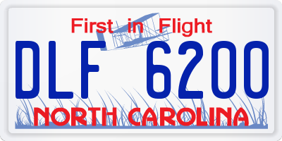 NC license plate DLF6200